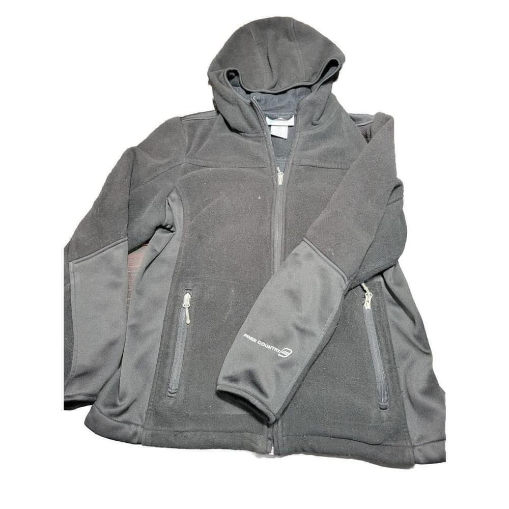 Free Country Women’s Black Long Sleeve Full Zip Hooded Fleece Jacket Size Large